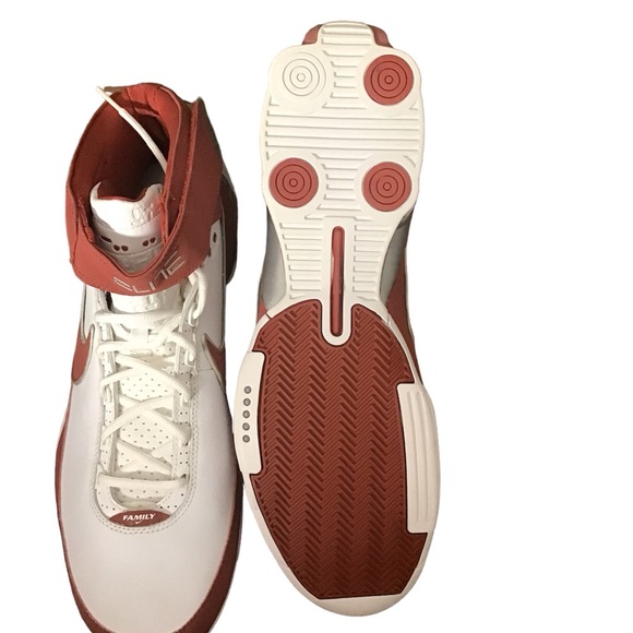 Nike Shox Elite 2 TB size 18 white  red  Basketball leather Sneakers - Picture 2 of 4